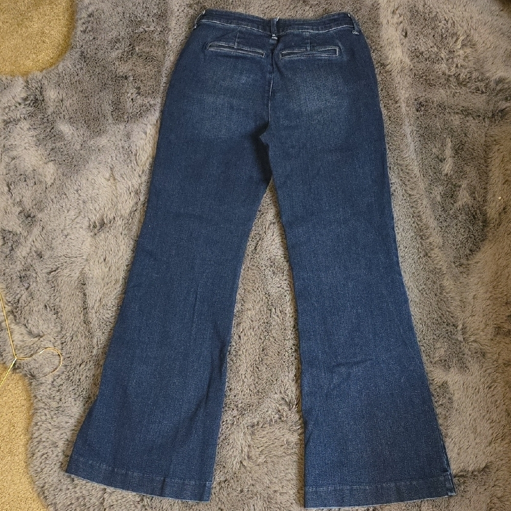 Evereve Dark Blue Flare Jeans - Picture 3 of 12